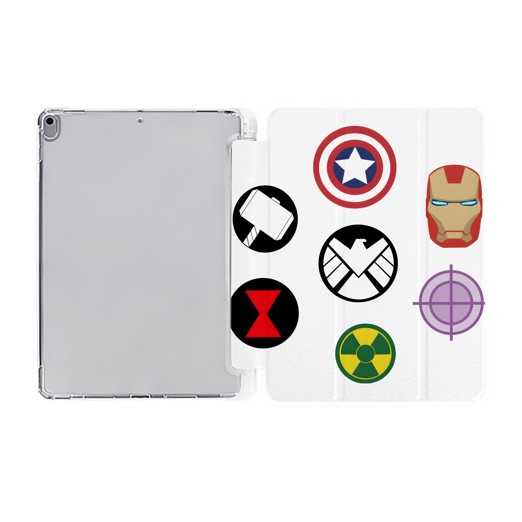 （画像用） アベンジャーズ The Avengers IPad ケース ペン収納付き 三つ折りスタンド PUレザー×シリコン 対応機種9.5/10.5/10.9インチ